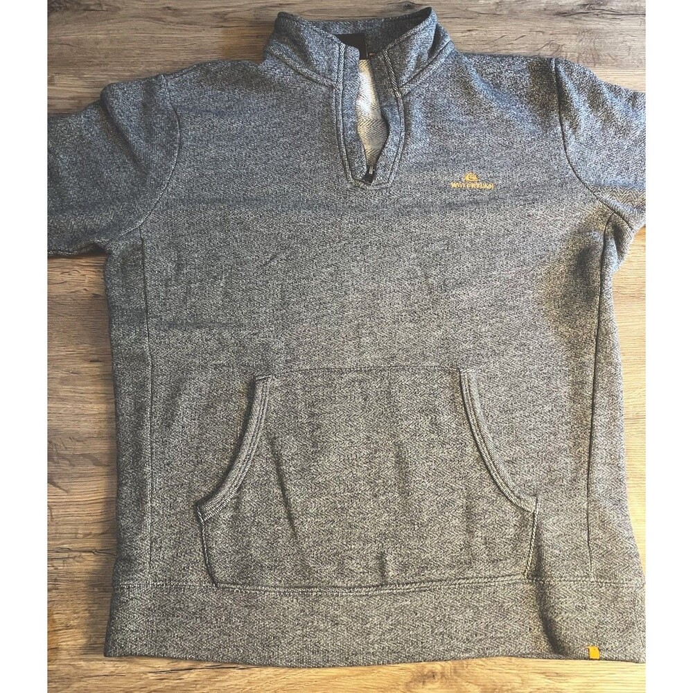 Quiksilver Waterman Collection Pullover Sweater 1/4 Zip Grey Size L Excellent